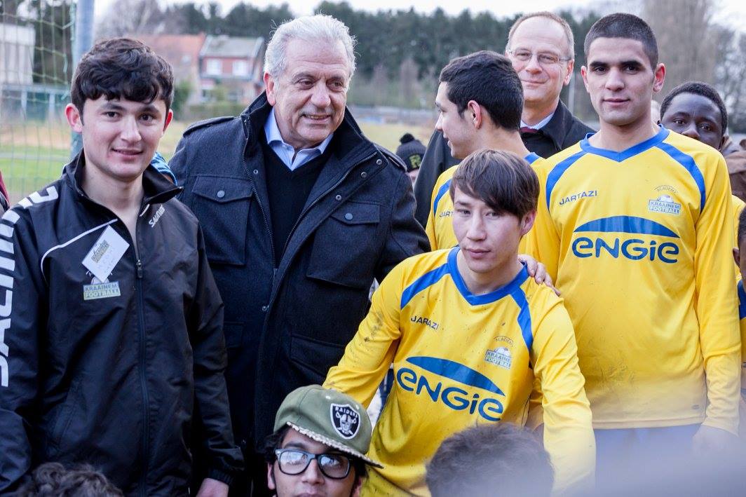 EU Commissioner Dimitris Avramopoulos visiting Kraainem